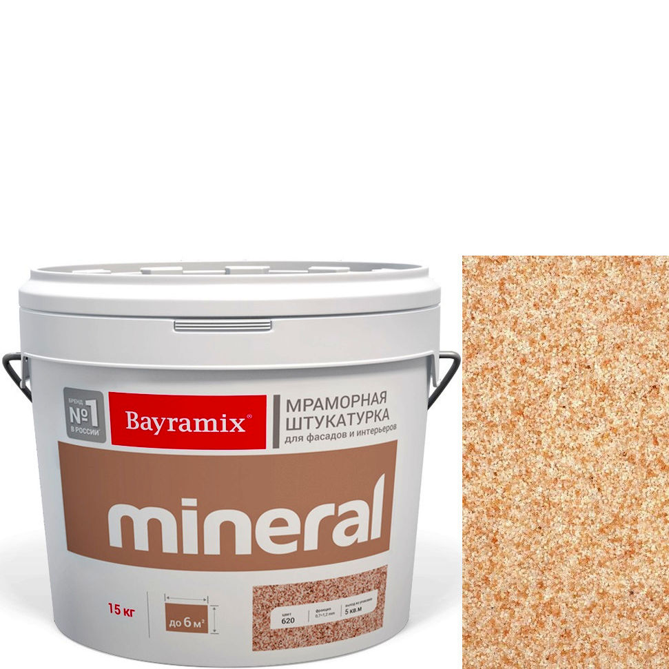 Фото 1 - Мраморная штукатурка Байрамикс "Минерал 356" (Mineral) мозаичная фракция 0,7-1,2 мм [15кг] Bayramix.