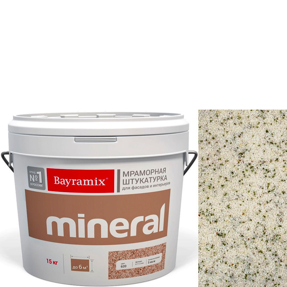 Фото 1 - Мраморная штукатурка Байрамикс "Минерал 440" (Mineral) мозаичная фракция 0,7-1,2 мм [15кг] Bayramix.