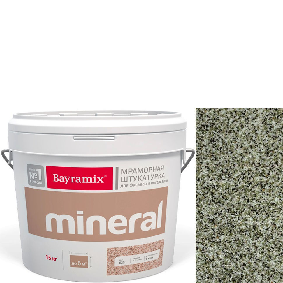 Фото 1 - Мраморная штукатурка Байрамикс "Минерал 460" (Mineral) мозаичная фракция 0,7-1,2 мм [15кг] Bayramix.