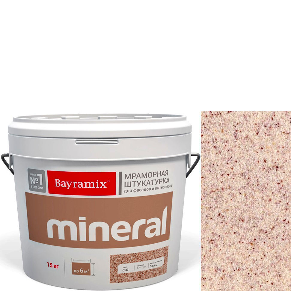 Фото 1 - Мраморная штукатурка Байрамикс "Минерал 473" (Mineral) мозаичная фракция 0,7-1,2 мм [15кг] Bayramix.