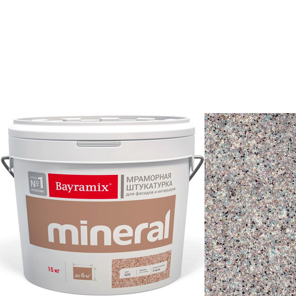 Фото 1 - Мраморная штукатурка Байрамикс "Минерал 477" (Mineral) мозаичная фракция 0,7-1,2 мм [15кг] Bayramix.