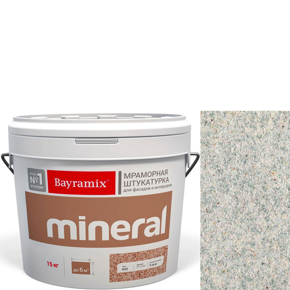 Фото 1 - Мраморная штукатурка Байрамикс "Минерал 478" (Mineral) мозаичная фракция 0,7-1,2 мм [15кг] Bayramix.
