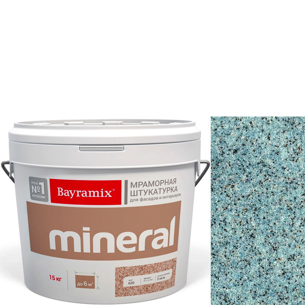 Фото 1 - Мраморная штукатурка Байрамикс "Минерал 495" (Mineral) мозаичная фракция 0,7-1,2 мм [15кг] Bayramix.