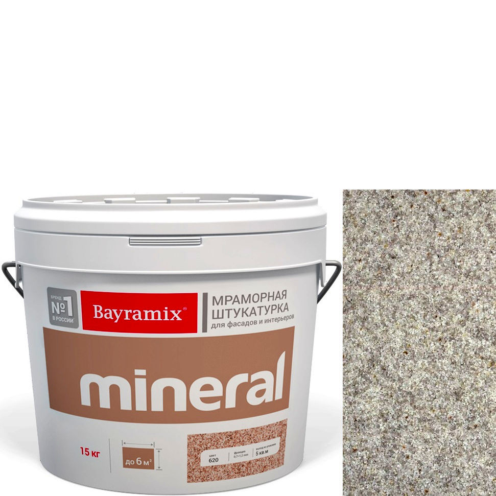 Фото 1 - Мраморная штукатурка Байрамикс "Минерал 497" (Mineral) мозаичная фракция 0,7-1,2 мм [15кг] Bayramix.