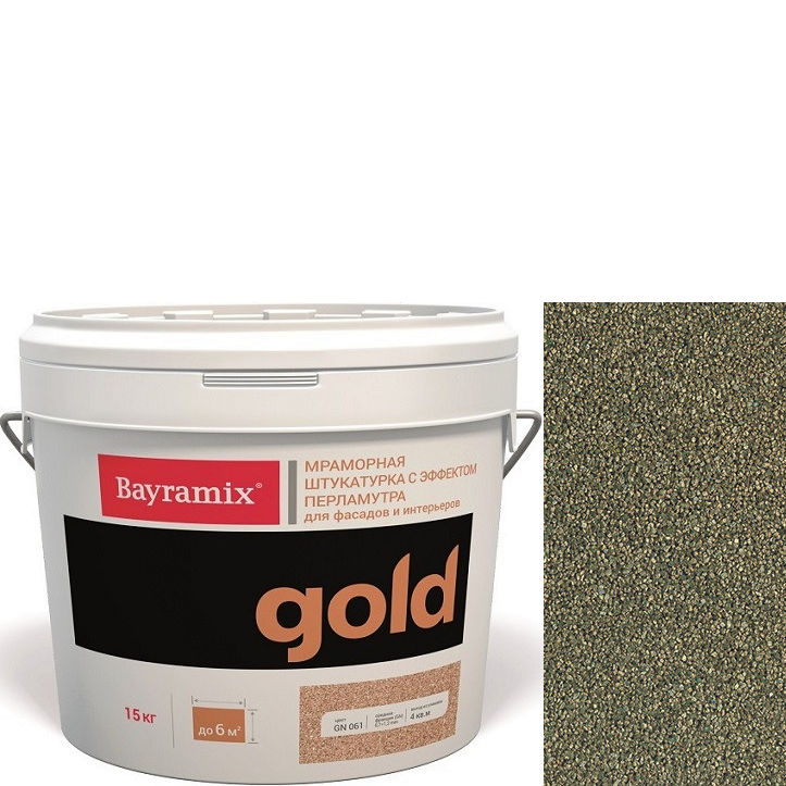 Фото 1 - Мраморная штукатурка Байрамикс "Минерал Голд GR 031" (Mineral Gold) мозаичная, фракция 1,0-1,5 мм [15кг] Bayramix.