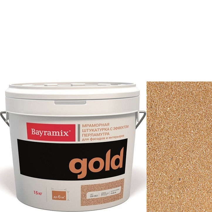Фото 1 - Мраморная штукатурка Байрамикс "Минерал Голд GR 202" (Mineral Gold) мозаичная, фракция 1,0-1,5 мм [15кг] Bayramix.