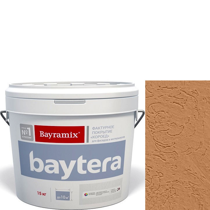 Фото 1 - Текстурное покрытие "Байтера Короед 070" (Baytera) фактурное для внутр/наружных работ мелкая фракция (M) 1,2 - 2 мм-15кг Bayramix.