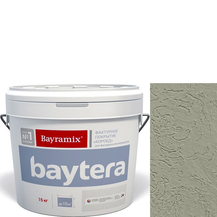 Фото 1 - Текстурное покрытие "Байтера Короед 077" (Baytera) фактурное для внутр/наружных работ мелкая фракция (M) 1,2 - 2 мм-15кг Bayramix.