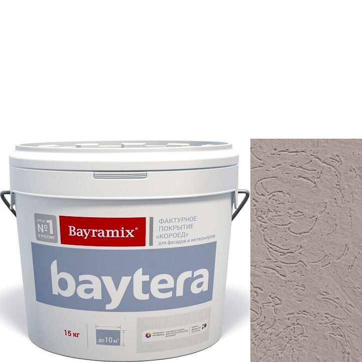 Фото 1 - Текстурное покрытие "Байтера Короед 081" (Baytera) фактурное для внутр/наружных работ мелкая фракция (M) 1,2 - 2 мм-15кг Bayramix.