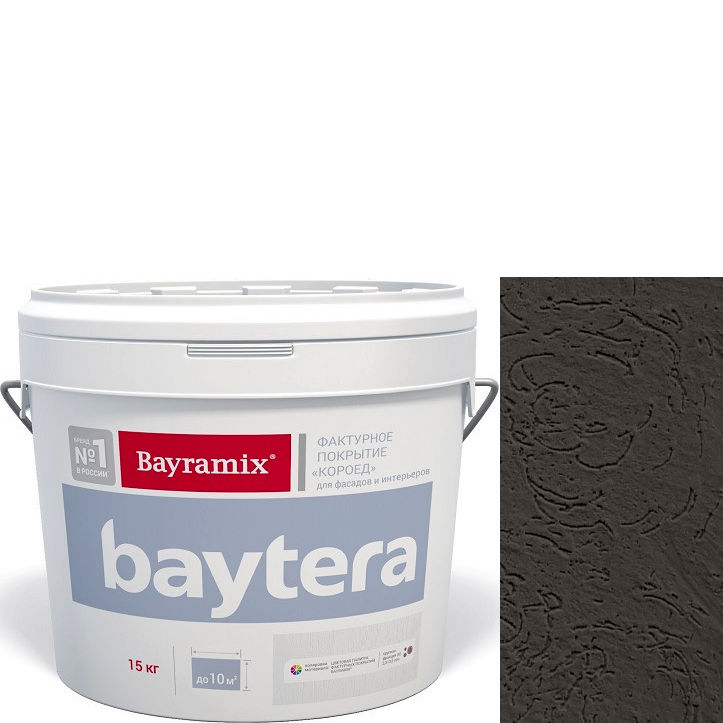 Фото 1 - Текстурное покрытие "Байтера Короед 096" (Baytera) фактурное для внутр/наружных работ мелкая фракция (M) 1,2 - 2 мм-15кг Bayramix.
