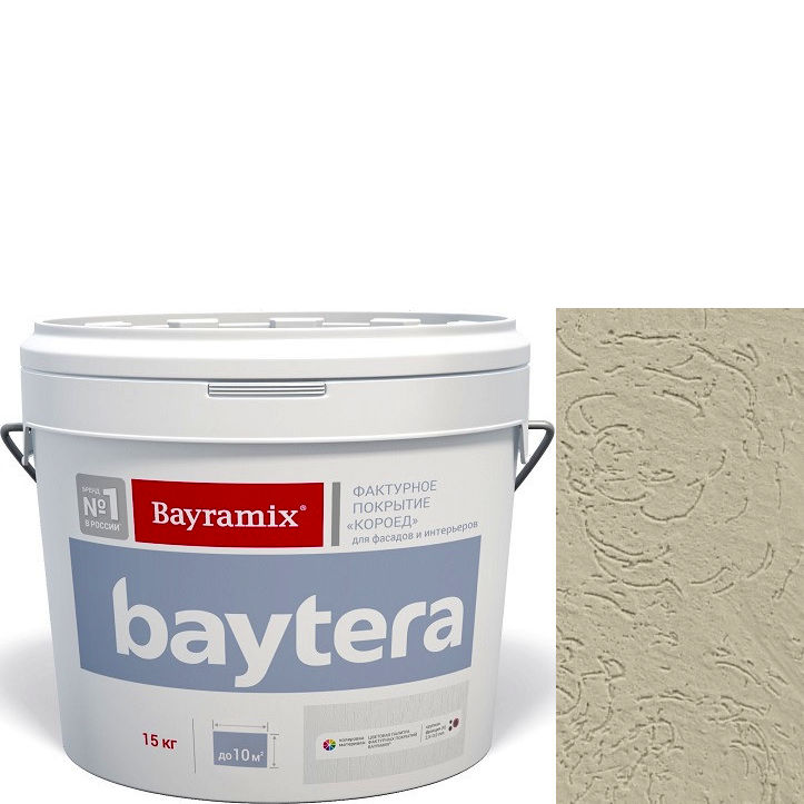 Фото 1 - Текстурное покрытие "Байтера Мокрая стена 062" (Baytera) фактурное для внутр/наруж работ мелкая фракция (M) 1,2 - 2 мм-15кг Bayramix.