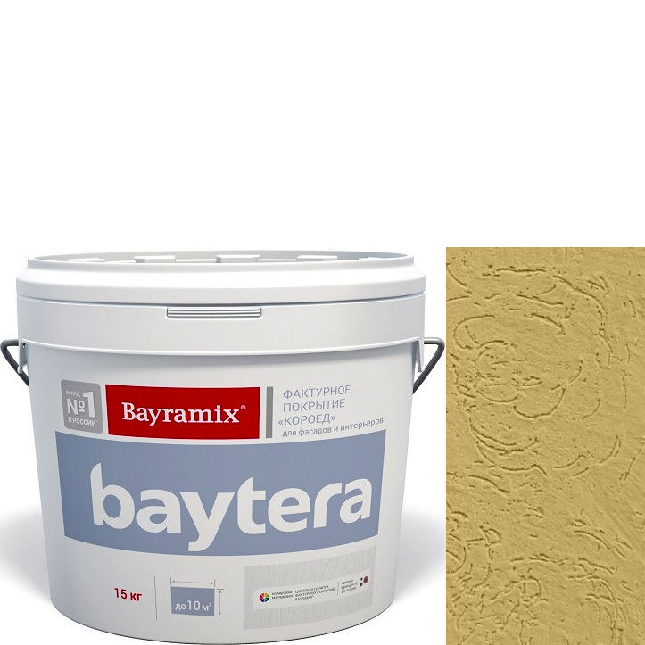 Фото 1 - Текстурное покрытие "Байтера Мокрая стена 064" (Baytera) фактурное для внутр/наруж работ крупная фракция (K) 2,5 - 3 мм-15кг Bayramix.
