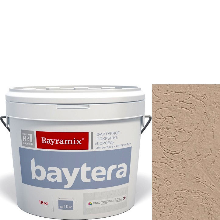 Фото 1 - Текстурное покрытие "Байтера Мокрая стена 065" (Baytera) фактурное для внутр/наруж работ крупная фракция (K) 2,5 - 3 мм-15кг Bayramix.