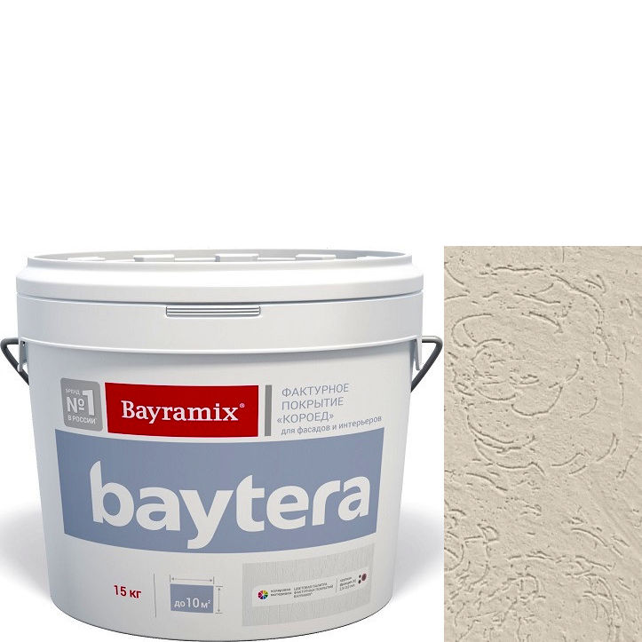 Фото 1 - Текстурное покрытие "Байтера Мокрая стена 074" (Baytera) фактурное для внутр/наруж работ мелкая фракция (M) 1,2 - 2 мм-15кг Bayramix.