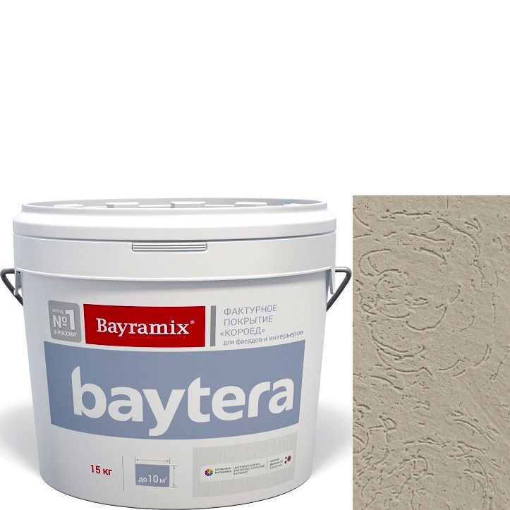 Фото 1 - Текстурное покрытие "Байтера Мокрая стена 075" (Baytera) фактурное для внутр/наруж работ мелкая фракция (M) 1,2 - 2 мм-15кг Bayramix.