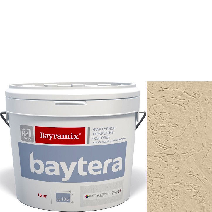 Фото 1 - Текстурное покрытие "Байтера Мокрая стена 092" (Baytera) фактурное для внутр/наруж работ мелкая фракция (M) 1,2 - 2 мм-15кг Bayramix.