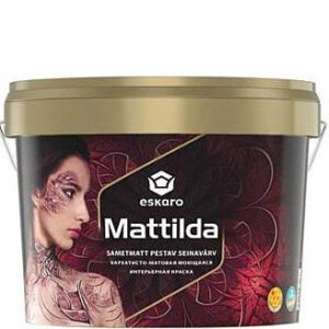 Фото 16 - Краска Ескаро "Матильда" (Mattilda) матовая акрилатная моющаяся для внутренних работ  [9л] цвет Черный Eskaro.