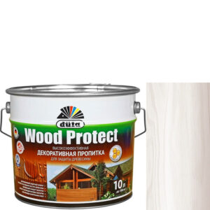 Фото 12 - Пропитка декоративная для защиты древесины Dufa Wood Protect белая 10 л..
