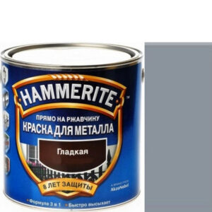 Фото 19 - Краска Хаммерайт Серая, RAL 7016 гладкая глянцевая для металла 3 в 1 [2.2л] Hammerite.