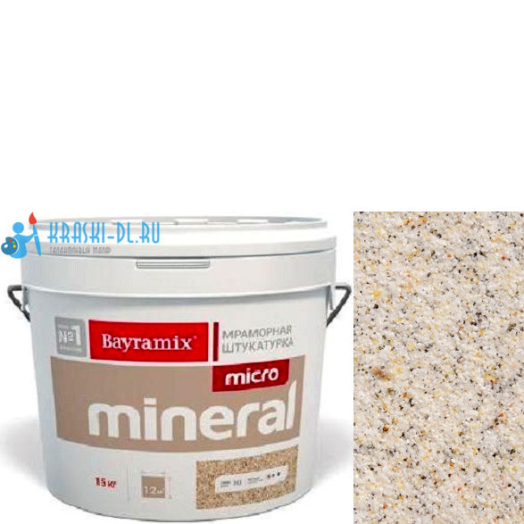 Фото 1 - Мраморная штукатурка Байрамикс "Микроминерал 605" (Micro Mineral) мраморная, фракция 0,2-0,5 мм [15кг] Bayramix.
