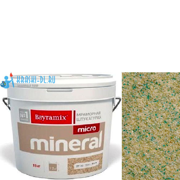Фото 1 - Мраморная штукатурка Байрамикс "Микроминерал 613" (Micro Mineral) мраморная, фракция 0,2-0,5 мм [15кг] Bayramix.