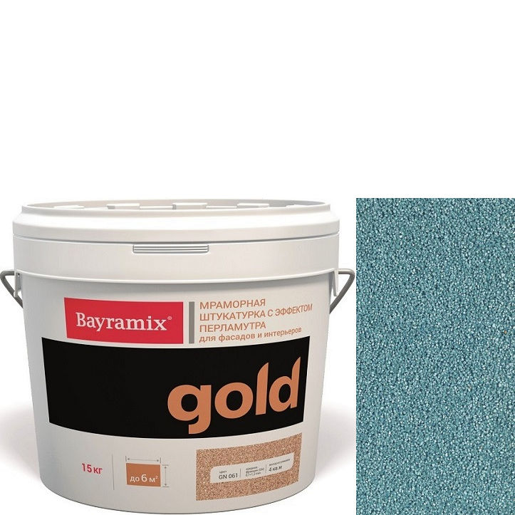 Фото 1 - Мраморная штукатурка Байрамикс "Минерал Голд G 081" (Mineral Gold) мозаичная, фракция 1,2-1,5 мм  [15кг]  Bayramix.
