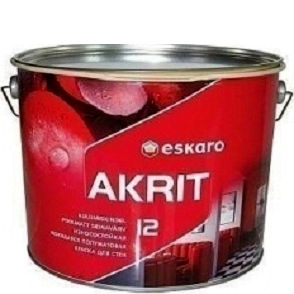 Фото 2 - Краска Ескаро "Акрит-12" (Akrit-12) полуматовая для стен и потолков  [9л] цвет [База TR] Eskaro.