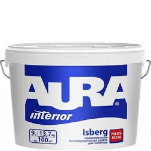 Фото 1 - Краска Aura Interior Isberg, латексная, глубокоматовая, для потолка, 15л, База А, Аура.