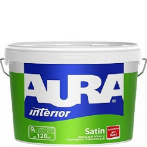 Фото 1 - Краска Aura Interior Satin, латексная, матовая, для обоев под окраску, 9л, База TR, Аура.