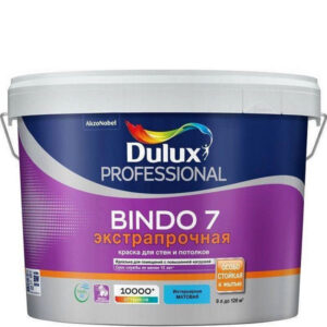 Фото 11 - Краска для стен и потолков латексная экстрапрочная Dulux Professional Bindo 7 матовая база BW 4,5 л..