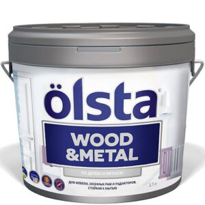 Фото 4 - Краска Олста "Вуд Металл |Wood@Metal" акриловая универсальная по дереву и металлу (2,7 л, база А, полуматовая) "Olsta".