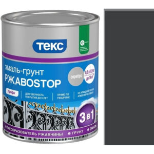 Фото 20 - Грунт-Эмаль Текс "РжавоStop Черная" глянцевая по ржавчине для металла (2 кг - уп. 6 шт) "Teks".