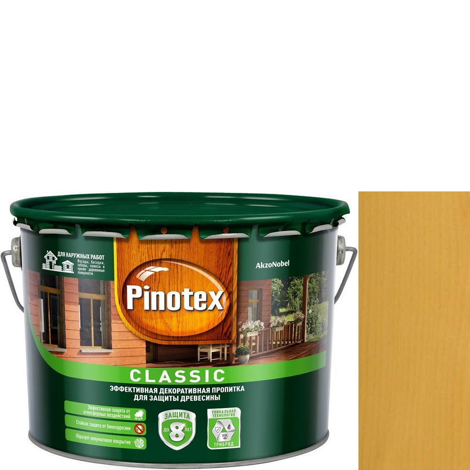 Фото 1 - Антисептик "Pinotex Classic" Сосна, полуматовая пропитка для защиты древесины  (2,7 л) "Пинотекс".