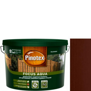 Фото 8 - Пропитка декоративная для защиты древесины Pinotex Focus Aqua палисандр 9 л..