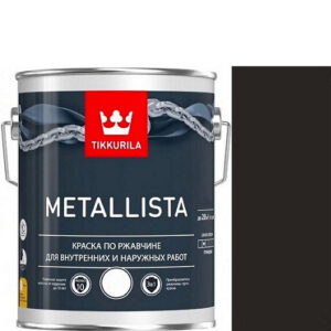Фото 24 - Краска Тиккурила Металлиста (Metallista) Черная гладкая, по ржавчине для металла (Черный) (уп. 6 шт по 2.5л) Tikkurila.