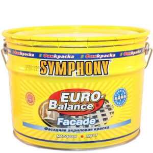 Фото 16 - Краска Симфония фасадная "Евро Баланс Фасад Аква" (Euro Balance Faсade Aqua) акриловая матовая (база LC)(9 л) "Symphony".