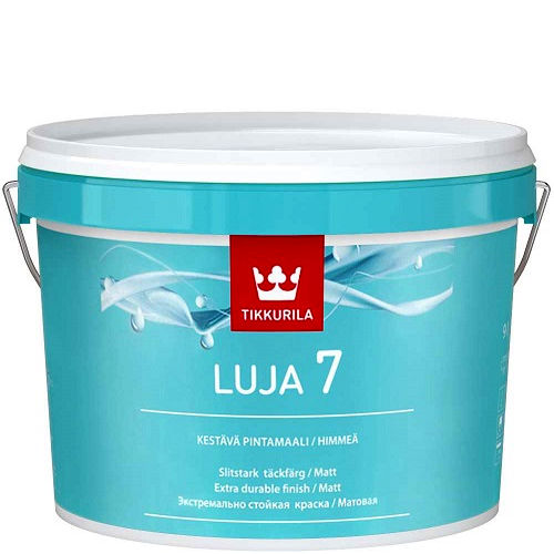 Фото 3 - Краска "Luja 7 / Луя 7" цвет База C, акрилатная матовая для влажных помещений, 9л "Tikkurila / Тиккурила".