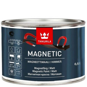 Фото 1 - Краска Тиккурила Магнетик (Magnetic) водоразбавляемая матовая притягивающая магниты (Серый) (0.5л) Tikkurila.