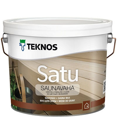 Фото 1 - Воск Текнос "Сату Саунаваха" (Satu Saunavaha) защитное средство для сауны (0.9 л) "Teknos" ( белый).