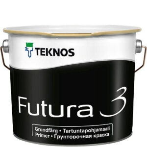 Фото 10 - Краска Текнос грунтовочная "Футура 3" (Futura 3) алкидная матовая универсальная (9 л) "Teknos".
