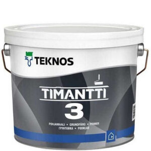 Фото 9 - Краска грунтовочная "Timantti 3 / Тимантти 3" акрилатная матовая для стен и потолков (9 л) "Teknos / Текнос".