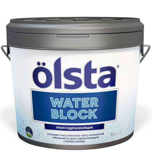 Фото 1 - Гидроизоляция-Грунт Олста "Вотерблок |Waterblock" для внутренних и наружных работ (3 л) "Olsta".
