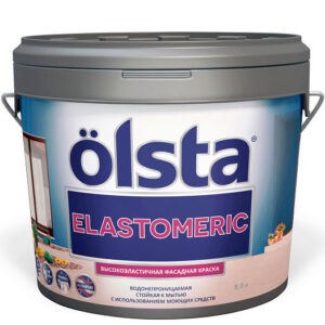 Фото 20 - Краска Олста "Эластомерик |Elastomeric" фасадная полуматовая высокоэластичная (база А, 9 л) "Olsta".