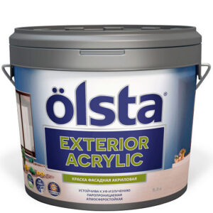 Фото 19 - Краска Олста "Экстериор Акрилик |Exterior Acrilic" фасадная матовая акриловая (база С, 9 л) "Olsta".