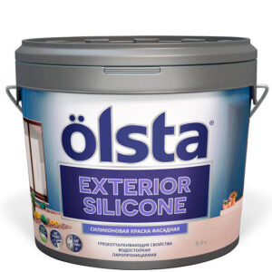 Фото 9 - Краска Олста "Экстериор Силиконе |Exterior Silicone" фасадная полуматовая силиконовая (база С, 2,7 л) "Olsta".