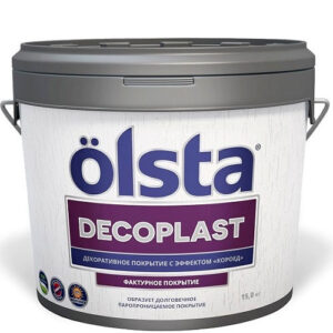 Фото 1 - Покрытие Олста "Декопласт |Decoplast" фасадное шелковисто-матовое с эффектом "короед" (10 л) "Olsta".
