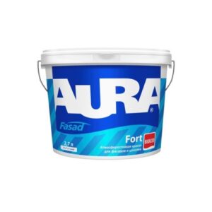 Фото 1 - Краска Aura Fasad Fort, латексная матовая для фасада и цоколей, База TR, Аура Форт 2.7л.