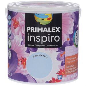 Фото 9 - Краска Primalex Inspiro, цвет Морской Бриз, интерьерная, водоэмульсионная, цветная,  2.5 л.