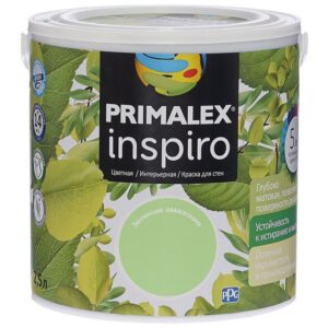 Фото 5 - Краска Primalex Inspiro, цвет Зеленая Амазония, интерьерная, водоэмульсионная, цветная,  2.5 л.