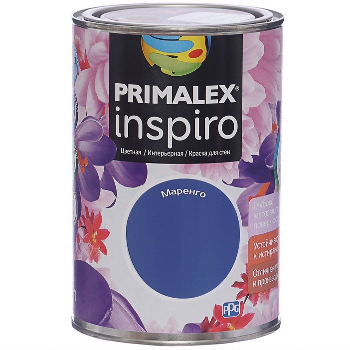 Фото 1 - Краска Primalex Inspiro, цвет Маренго, интерьерная, водоэмульсионная, цветная, 1 л.